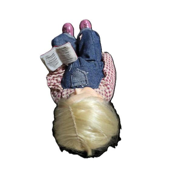 Porcelain Napping Girl Doll Holding Story Book - Picture 4 of 7